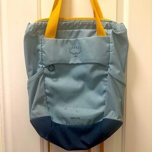 Osprey Day Lite Tote Backpack in Light Blue/Yellow
